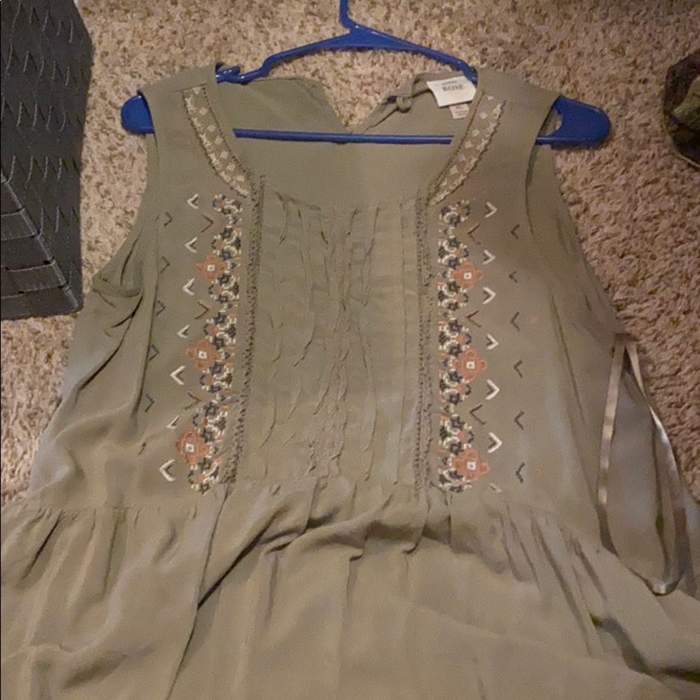 Knox Rose Olive Green Pepleum/Babydoll Top